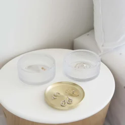 Boîte à bijoux verre couvercle laiton Tesora