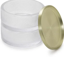 Boîte à bijoux verre couvercle laiton Tesora