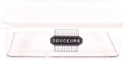Boîte de conservation transparente à messages couvercle blanc (22.5 x 16 x 7 cm)
