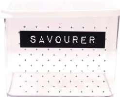 Boîte de conservation transparente à messages couvercle blanc (Lot de 2)