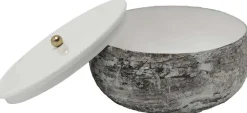 Boîte de rangement en métal Mosaic Marble (Blanc)