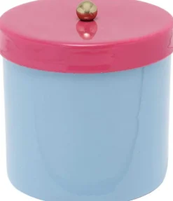 Boîte en métal Double Funky Small (Bleu clair et rose fuschia)