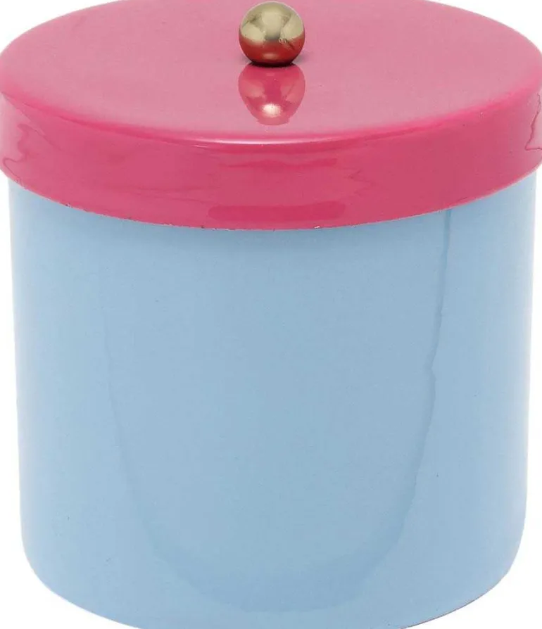Boîte en métal Double Funky Small (Bleu clair et rose fuschia)