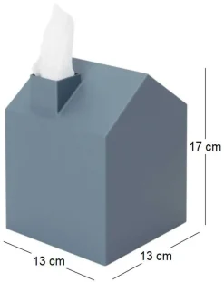 Boîte à mouchoirs Maisonnette (Bleu ardoise)