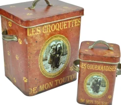 Boîtes à croquettes Mon toutou (Lot de 2)