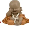 Bouddha décoratif voit entend et parle rieurs (Lot de 3)