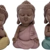 Bouddha enfant assis en résine (Lot de 3)
