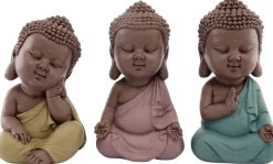 Bouddha enfant assis en résine (Lot de 3)