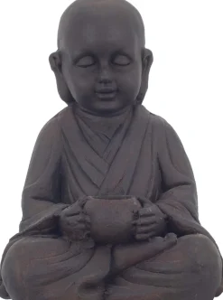 Bouddha en magnésie avec bougeoir intégré