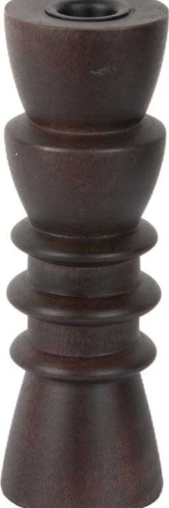 Bougeoir en bois de manguier Formado Medium (Bois foncé)
