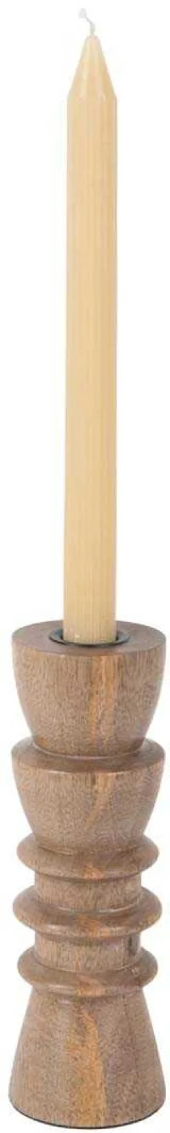 Bougeoir en bois de manguier Formado Medium (Naturel)