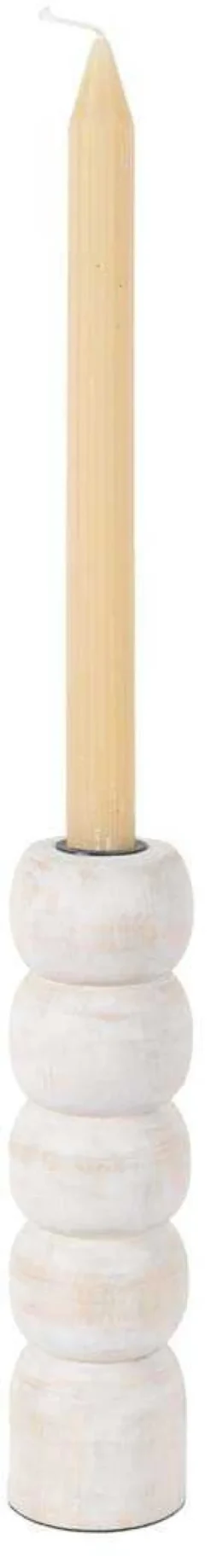 Bougeoir en bois de manguier Modelar Large (Blanc)