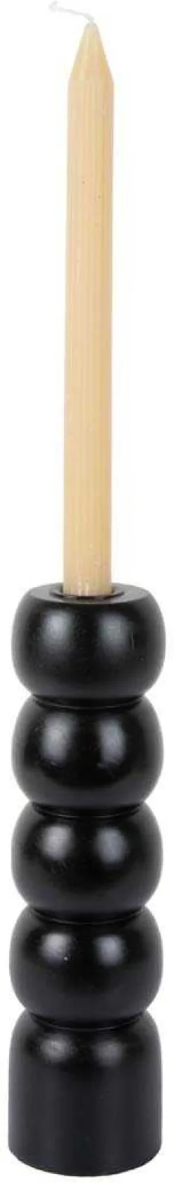 Bougeoir en bois de manguier Modelar Large (Noir)
