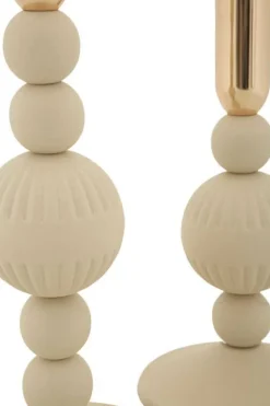 Bougeoir en métal Aster (Lot de 2) (Crème et doré)