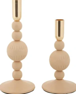 Bougeoir en métal Aster (Lot de 2) (Rose et doré)