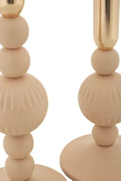 Bougeoir en métal Aster (Lot de 2) (Rose et doré)
