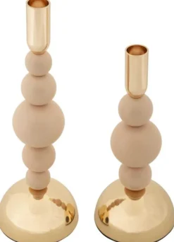 Bougeoir en métal Holder (Lot de 2) (Rose et doré)