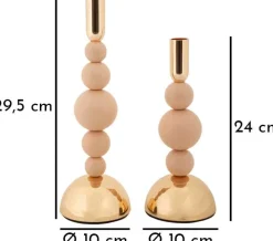 Bougeoir en métal Holder (Lot de 2) (Rose et doré)
