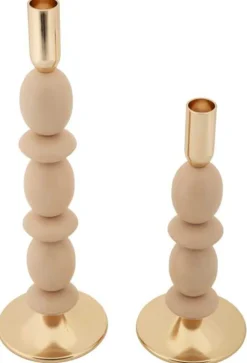 Bougeoir en métal Shuttle (Lot de 2) (Rose et doré)