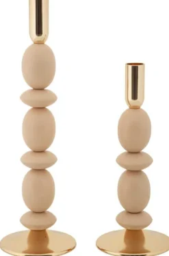 Bougeoir en métal Shuttle (Lot de 2) (Rose et doré)
