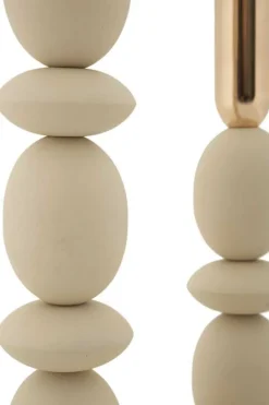 Bougeoir en métal Shuttle (Lot de 2) (Crème et doré)