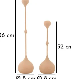 Bougeoir en métal Slimmy (Lot de 2) (Rose et doré)