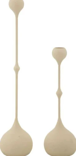 Bougeoir en métal Slimmy (Lot de 2) (Crème et doré)