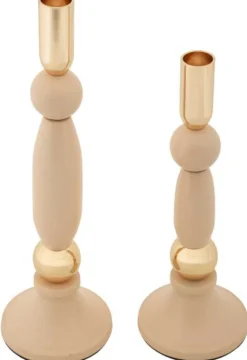 Bougeoir en métal Strek (Lot de 2) (Rose et doré)