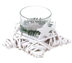 Bougeoir étoile en éclisse laquée