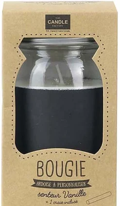 Bougie ardoise à personnaliser senteur vanille