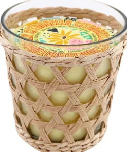 Bougie à la citronnelle pot décoratif en rotin