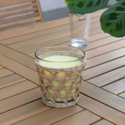 Bougie à la citronnelle pot décoratif en rotin