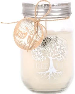 Bougie Mason Jar Tree of Life 12 cm