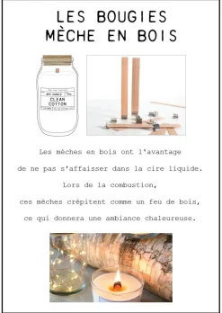 Bougie mèche en bois et boite kraft Factory (Bois de santal)