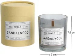 Bougie mèche en bois et boite kraft Factory (Bois de santal)