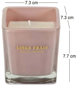 Bougie parfumée carrée Nude 7 cm (Lot de 3) (Rose poudré)