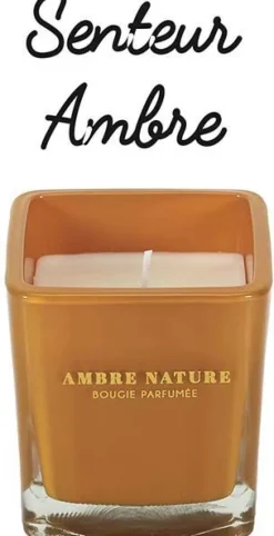 Bougie parfumée carrée Nude 7 cm (Moutarde)
