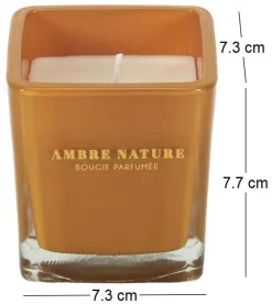Bougie parfumée carrée Nude 7 cm (Moutarde)
