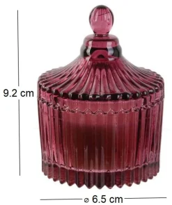 Bougie parfumée écrin en verre Bohème 6.5 x 9 cm (Prune)