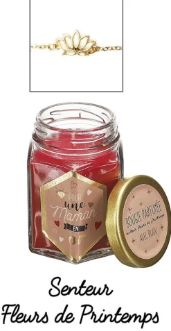 Bougie parfumée en bocal avec bijou surprise (Fleur de printemps)