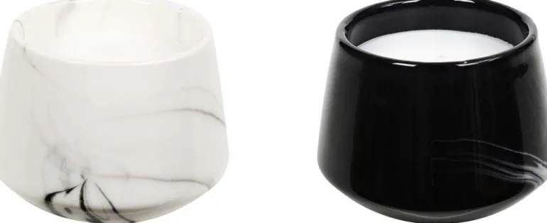 Bougie parfumée en pot Marble 6.5 cm (Lot de 2) (6,5 x 8,5 cm)