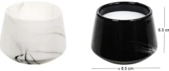 Bougie parfumée en pot Marble 6.5 cm (Lot de 2) (6,5 x 8,5 cm)