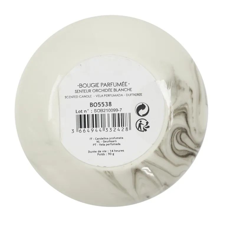 Bougie parfumée en pot Marble 6.5 cm (Lot de 2) (6,5 x 8,5 cm)