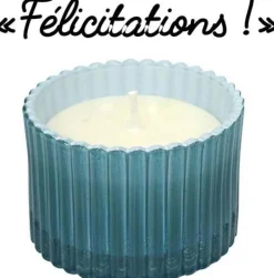 Bougie parfumée message caché 6 cm (Félicitations)