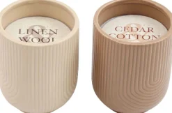 Bougie parfumé en pot dolomite (Lot de 2)