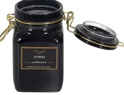 Bougie parfumée pot à clip apothicaire 9 x 6 x 11 cm (Noir)