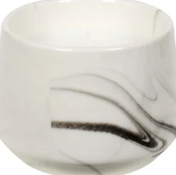 Bougie parfumée pot en dolomite effet marbre (Lot de 2) (8 x 11 cm)