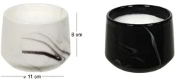Bougie parfumée pot en dolomite effet marbre (Lot de 2) (8 x 11 cm)