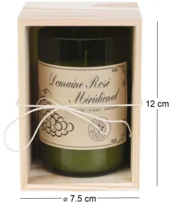 Bougie senteur bois de Santal en coffret oenologie (Domaine rosé méridional)
