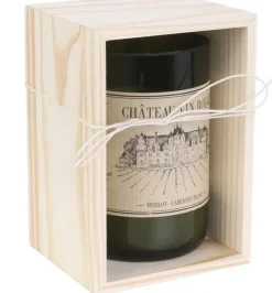 Bougie senteur bois de Santal en coffret oenologie (Château vin rouge)